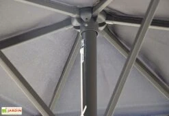 Parasol Droit 3 M Aluminium Toile Avec Aération – Canopy Gris -Promos Grillet Jardin Boutique parasol droit aluminium toile aeration canopy gris 3m 2