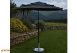 Parasol Droit 3 M Aluminium Toile Avec Aération – Canopy Gris