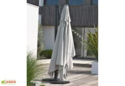 Parasol Déporté En Aluminium Et Polyester Gris 4x3m Sevilla -Promos Grillet Jardin Boutique parasol en aluminium 5
