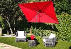 Parasol Rectangulaire Inclinable En Aluminium Et Polyester Tilt 2 X 3 M -Promos Grillet Jardin Boutique parasol inclinable tilt grenadine