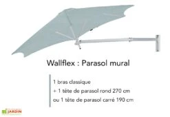 Bras Classique En Aluminium Pour Parasol Paraflex - 1,85 M -Promos Grillet Jardin Boutique parasol mural bras classique umbrosa