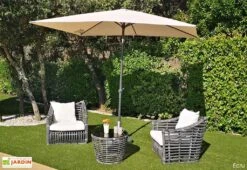 Parasol Rectangulaire Inclinable En Aluminium Et Polyester Tilt 2 X 3 M -Promos Grillet Jardin Boutique parasol rectangulaire inclinable aluminium polyester tilt ecru