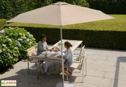 Parasol Rond Mât Central Aluminium Toile Oléfine Ø 2,70 M -Promos Grillet Jardin Boutique parasol rond mat central 270cm p50 5