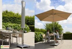 Parasol Rond Mât Central Aluminium Toile Oléfine Ø 2,70 M -Promos Grillet Jardin Boutique parasol rond mat central 270cm p50 6