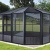 Pavillon De Jardin Fermé En Aluminium Et Acier Galvanisé Charleston 14,7 M²