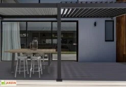 Pergola Bioclimatique Adossée En Aluminium Anthracite 15,9 M² - Ombréa 10 Pergola Bioclimatique Adossée En Aluminium Anthracite 15,9 M² - Ombréa -Promos Grillet Jardin Boutique pergola adossee aluminium terrasse