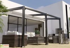Pergola Adossée En Aluminium 3 X 6 M - Barbade