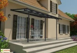 Pergola Adossée En Aluminium Et Polycarbonate 295 Cm – Sierra -Promos Grillet Jardin Boutique pergola aluminium polycarbonate sierra 3x4 canopia palram