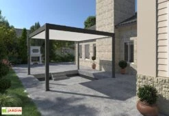 Pergola Bioclimatique Ombréa En Aluminium 4 X 4 M Autoportée - Anthracite 9 Pergola Bioclimatique Ombréa En Aluminium 4 X 4 M Autoportée - Anthracite -Promos Grillet Jardin Boutique pergola bioclimatique 4x4m lames blanches ombrea 15 728608