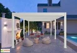 Pergola Bioclimatique Ombréa En Aluminium 4 X 6 M Autoportée - Blanche -Promos Grillet Jardin Boutique pergola bioclimatique 4x6 autoportee ombrea 15 728868