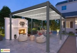 Pergola Bioclimatique Ombréa En Aluminium 4 X 6 M Autoportée - Anthracite -Promos Grillet Jardin Boutique pergola bioclimatique 4x6m lames orientables ombrea 15 728943