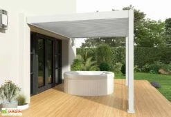 Pergola Bioclimatique Ombréa En Aluminium 3 X 4 M Adossée - Blanche