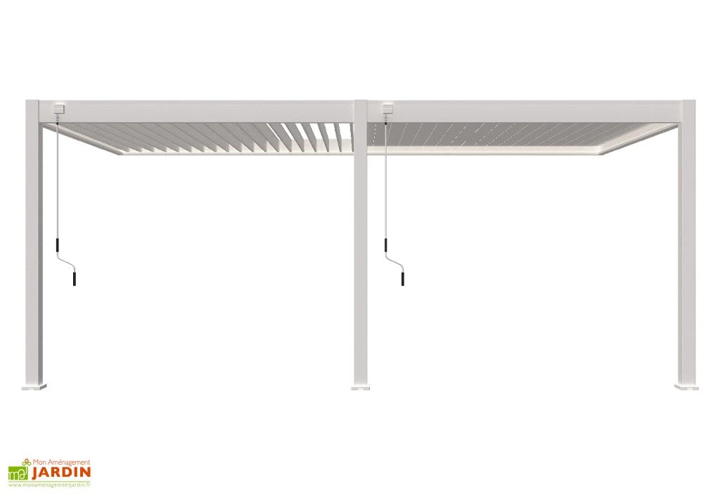 Pergola Bioclimatique Ombréa En Aluminium 3 X 6 M Adossée - Blanche 6 Pergola Bioclimatique Ombréa En Aluminium 3 X 6 M Adossée - Blanche – Image 6