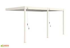 Pergola Bioclimatique Ombréa En Aluminium 4 X 6 M Adossée - Blanche -Promos Grillet Jardin Boutique pergola bioclimatique adossee 4x6 aluminium blanc ombrea 15 729445