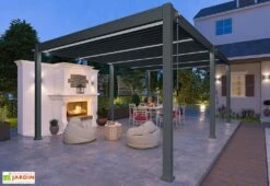 Pergola Bioclimatique Ombréa En Aluminium 4 X 6 M Autoportée - Anthracite -Promos Grillet Jardin Boutique pergola bioclimatique alu 4x6m anthracite ombrea 15 728783