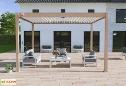 Pergola Bioclimatique Ombréa En Aluminium 3 X 4 M Autoportée - Beige Agathe
