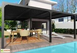 Pergola Bioclimatique Lames Orientables En Aluminium 32,63 M² -Promos Grillet Jardin Boutique pergola bioclimatique aluminium anthracite