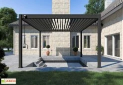 Pergola Bioclimatique Ombréa En Aluminium 4 X 4 M Autoportée - Anthracite 8 Pergola Bioclimatique Ombréa En Aluminium 4 X 4 M Autoportée - Anthracite -Promos Grillet Jardin Boutique pergola bioclimatique autoportee 4x4m anthracite ombrea 15 728486