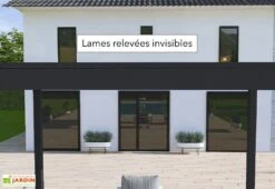 Pergola Bioclimatique Ombréa En Aluminium 3 X 4 M Autoportée - Noir Charbon -Promos Grillet Jardin Boutique pergola bioclimatique lames invisibles ombrea 15 728288