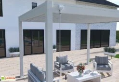 Pergola Bioclimatique Ombréa En Aluminium 3 X 4 M Autoportée - Gris Perle 9 Pergola Bioclimatique Ombréa En Aluminium 3 X 4 M Autoportée - Gris Perle -Promos Grillet Jardin Boutique pergola bioclimatique manivelle ombrea 15 728318