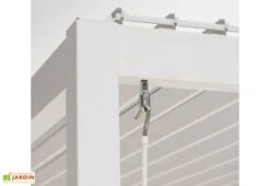 Pergola Bioclimatique Autoportée En Aluminium 12 M² + Store 4 M 8 Pergola Bioclimatique Autoportée En Aluminium 12 M² + Store 4 M -Promos Grillet Jardin Boutique pergola blanc alu detail autoportee ambiance 1