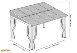 Tonnelle Adossée En Aluminium Et Polycarbonate St Barth 10,77 M² -Promos Grillet Jardin Boutique plan tonnelle adossee aluminium polycarbonate stbarth 10m2