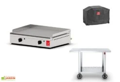 Plancha à Gaz En Inox Alfa 600 (40 X 60 Cm) + Chariot Et Housse