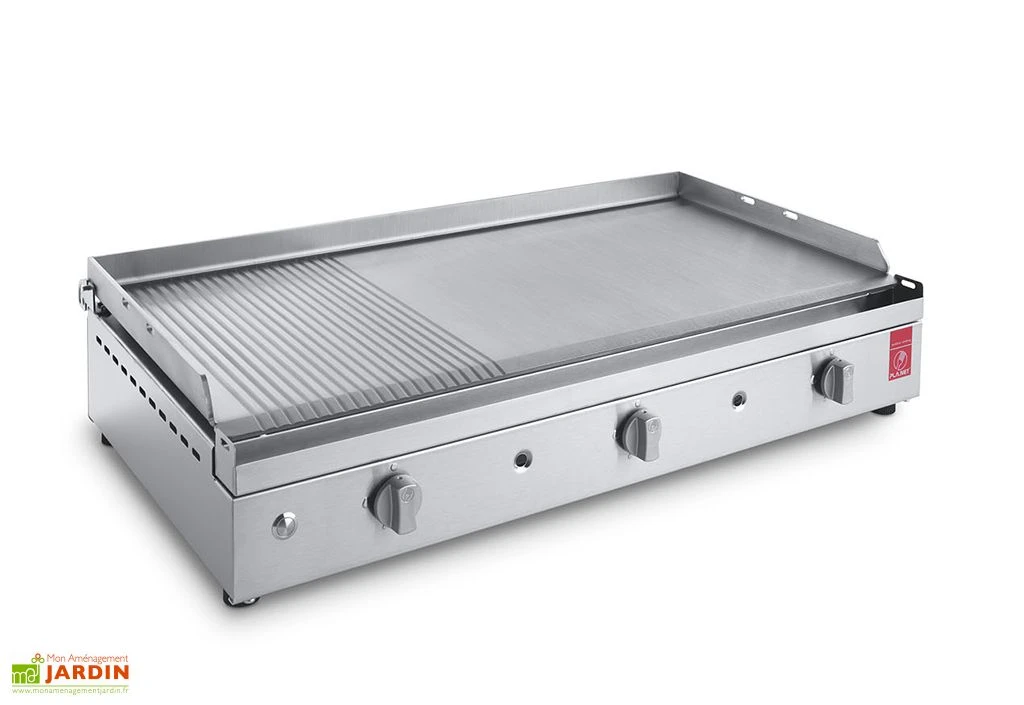 Plancha Gaz Inox 3 Brûleurs Plaque Rainurée 79x40 Cm – CHEF 80 XLR 2 Plancha Gaz Inox 3 Brûleurs Plaque Rainurée 79x40 Cm – CHEF 80 XLR – Image 2
