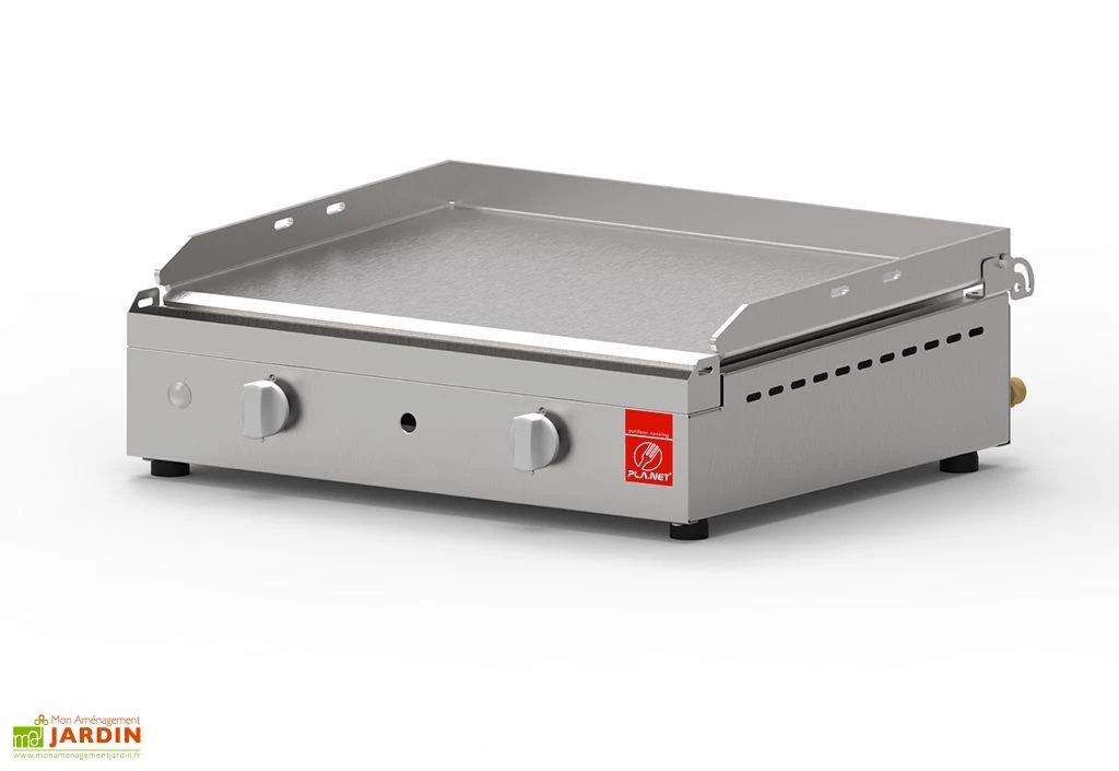 Plancha Gaz Inox 2 Brûleurs Plaque Lisse 53x40 Cm – CHEF 55 XL 1 Plancha Gaz Inox 2 Brûleurs Plaque Lisse 53x40 Cm – CHEF 55 XL