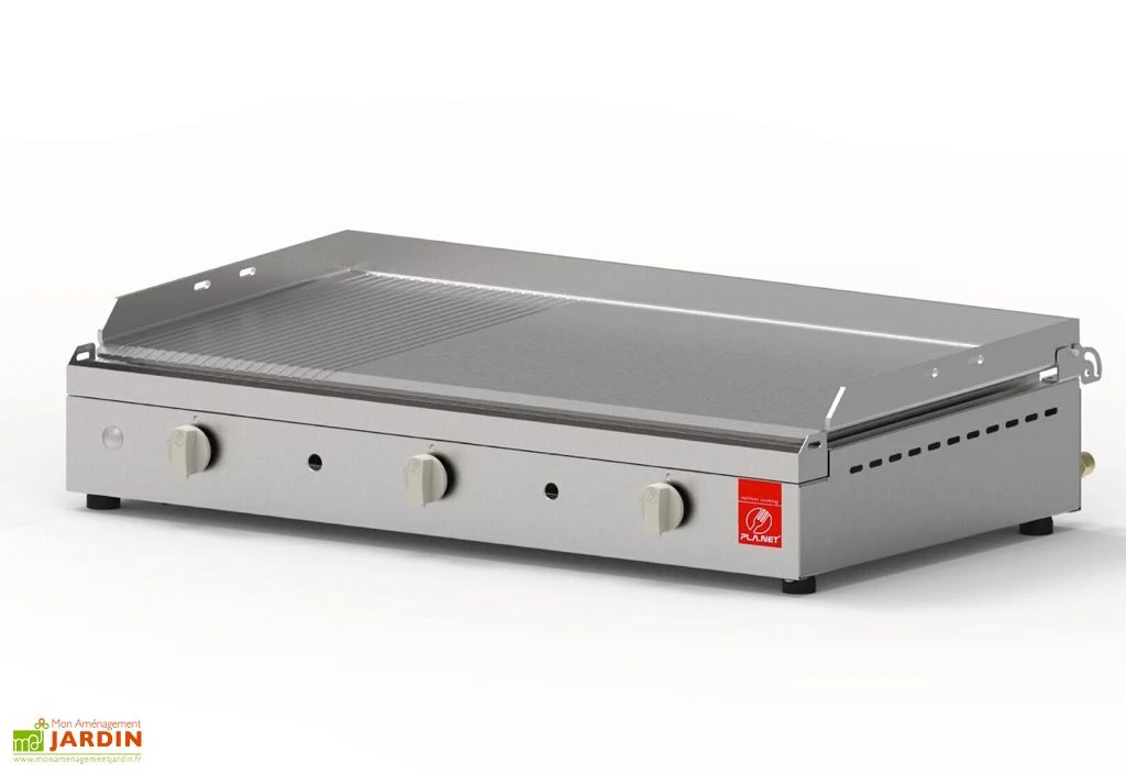 Plancha Gaz Inox 3 Brûleurs Plaque Rainurée 79x40 Cm – CHEF 80 XLR 1 Plancha Gaz Inox 3 Brûleurs Plaque Rainurée 79x40 Cm – CHEF 80 XLR