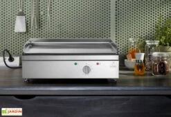 Plancha électrique En Inox 2080 W Avec Housse De Protection - 54 X 50 X 20 Cm