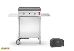 Plancha Gaz Inox CHEF 55 XL + Chariot Fermé (Pack Complet)