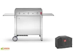 Plancha Gaz Inox CHEF 80 XL + Chariot Fermé (Pack Complet)