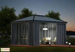 Rideaux En Polyester Pour Pergola Dallas Palram – Lot De 4 -Promos Grillet Jardin Boutique rideaux pergola dallas palram 5