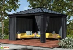 Rideaux En Polyester Pour Pergola Dallas Palram – Lot De 4 -Promos Grillet Jardin Boutique rideaux pergola dallas palram 8