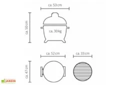 Barbecue Kamado En Céramique Monolith Icon ⌀ 53 Cm -Promos Grillet Jardin Boutique schema kamado ceramique monolith icon