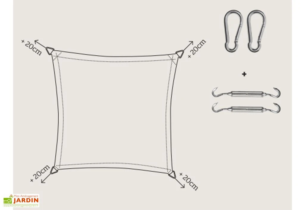 Nesling Voile D’ombrage Carré En Polyéthylène Coolfit – 5 M 5 Nesling Voile D’ombrage Carré En Polyéthylène Coolfit – 5 M – Image 5