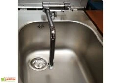 Table De Cuisson En Inox Avec Plancha à Gaz + Friteuse + évier + Mitigeur Oasi 205C -Promos Grillet Jardin Boutique table cuisson inox oasi 205c 2 1