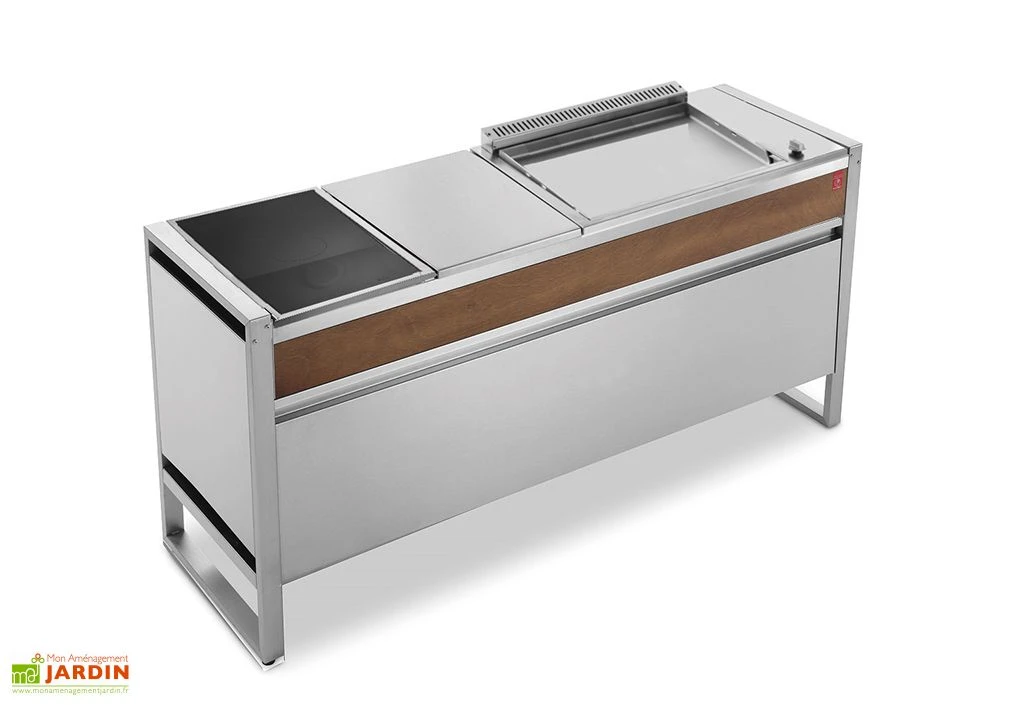 Table De Cuisson En Inox Avec Plancha électrique + Plaque à Induction Oasi 183C 1 Table De Cuisson En Inox Avec Plancha électrique + Plaque à Induction Oasi 183C