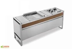 Table De Cuisson En Inox Avec Plancha + Triple Feu à Gaz Oasi 205C