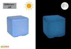 Cube De Jardin Lumineux Fluo Polyéthylène (plusieurs Couleurs) -Promos Grillet Jardin Boutique tabouret jardin mobilier lumineux fluo 3
