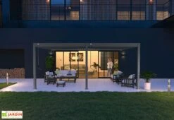 Pergola Bioclimatique Ombréa En Aluminium 4 X 6 M Adossée - Anthracite -Promos Grillet Jardin Boutique terrasse pergola bioclimatique adossee 4x6 ombrea 15 729360