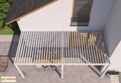 Pergola Bioclimatique Ombréa En Aluminium 3 X 6 M Adossée - Blanche 8 Pergola Bioclimatique Ombréa En Aluminium 3 X 6 M Adossée - Blanche -Promos Grillet Jardin Boutique toiture pergola bioclimatique adossee 3x6m aluminium ombrea 15 729278