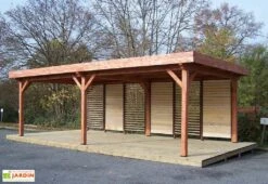 Tonnelle En Bois Avec Parois Lames Orientables – Ombra 7,5 X 4 M -Promos Grillet Jardin Boutique tonnelle bois autoportee ombra