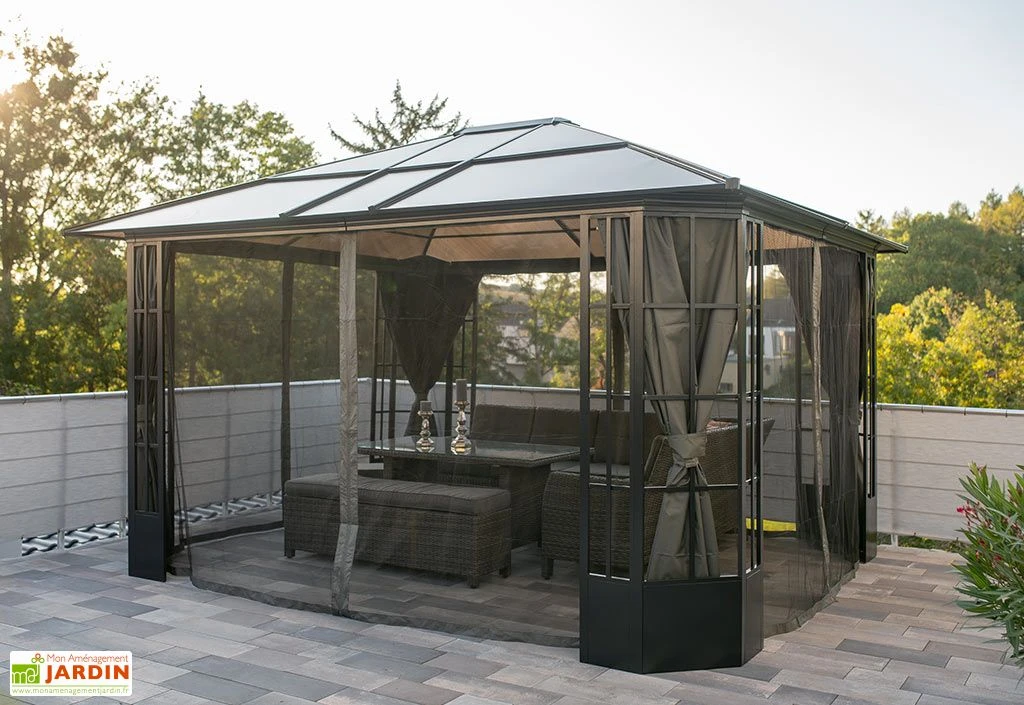 Pavillon De Jardin En Aluminium Avec Moustiquaire - Savino 2 Pavillon De Jardin En Aluminium Avec Moustiquaire - Savino – Image 2